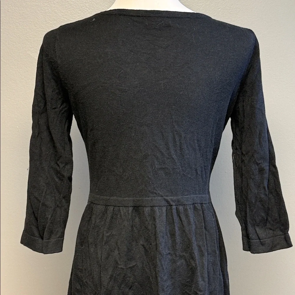 Old Navy Sequin Dress Petite Small Black 3/4 Sleeve Fit & Flare - Picture 5 of 6